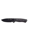 Cuchillo J&V CHACAL MICARTA NEGRA LACADO NEGRO FUNDA PIEL