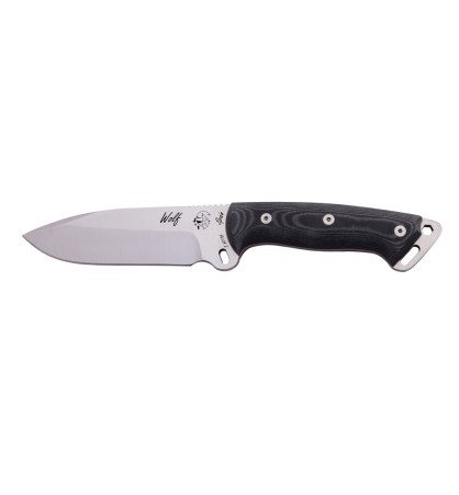 Cuchillo J&V WOLF MICARTA NEGRA FUNDA PIEL