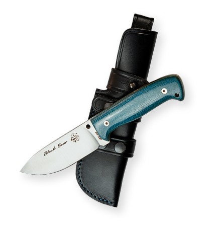 Cuchillo J&V Modelo BLACKBEAR TURQUESA FUNDA PIEL