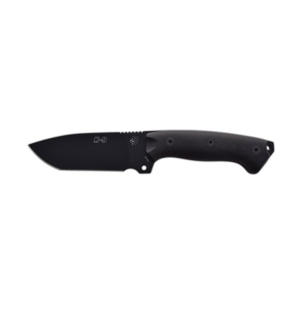 Cuchillo J&V K-9 G10 LACADO NEGRO FUNDA PIEL